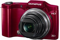 olympus sz-11 14mp 20x optical zoom 3d hd digital camera - red
