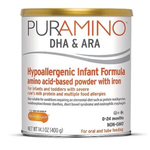 enfamil puramino hypoallergenic infant drink, for severe food allergies, omega-3 dha, iron, immune support, powder can, 14.1 oz