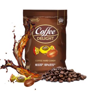 colombina coffee delight hard candy - pack of 100 gluten free coffee-flavored candies made w/real colombian coffee (100 count) - (13.4oz - 380g)