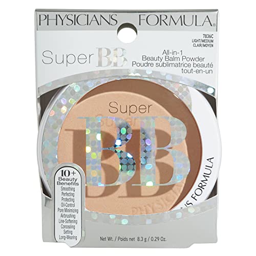 Physicians Formula Super BB Cream All-in-1 Beauty Balm Powder Light/Medium | Dermatologist Tested, Clinicially Tested