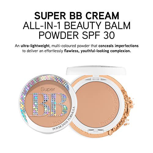 Physicians Formula Super BB Cream All-in-1 Beauty Balm Powder Light/Medium | Dermatologist Tested, Clinicially Tested