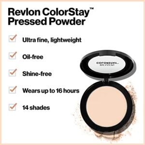 Revlon ColorStay Pressed Powder, Longwearing Oil Free, Fragrance-Free, Noncomedogenic Face Makeup, Medium (840), 0.3 Oz