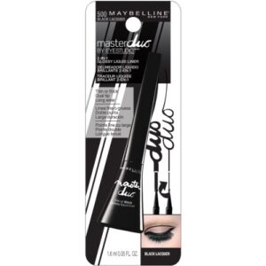 Maybelline New York Eye Studio Master Duo Glossy Liquid Liner, Black Lacquer, 0.05 Fluid Ounce