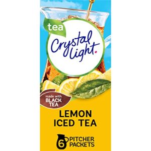 crystal light sugar-free lemon iced tea naturally flavored powdered drink mix, 6 count (pack of 12)