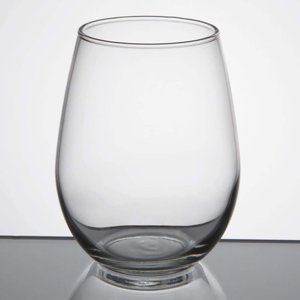 Set of 6 Stemless 12 oz White Wine Glass, Libbey 217 w/Signature Cocktail Picks