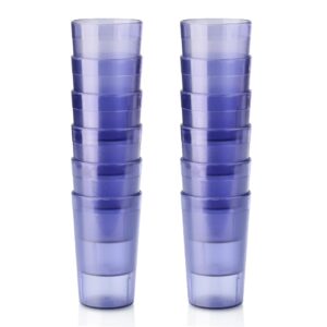 new star foodservice 46540 tumbler beverage cup, stackable cups, break-resistant commercial san plastic, 5 oz, blue, set of 12