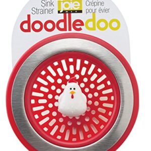 MSC International 89303 Joie Doodle Doo Kitchen Sink Strainer Basket, Rooster, 4.5-inch, Red