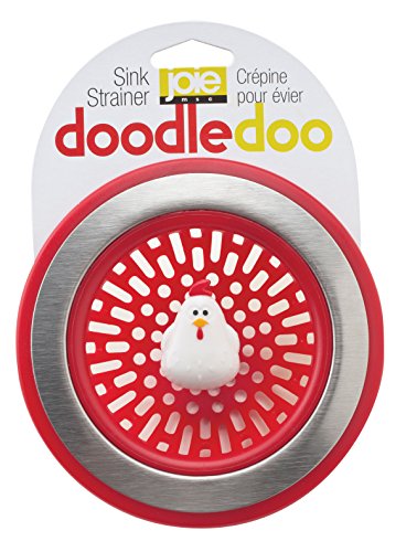 MSC International 89303 Joie Doodle Doo Kitchen Sink Strainer Basket, Rooster, 4.5-inch, Red