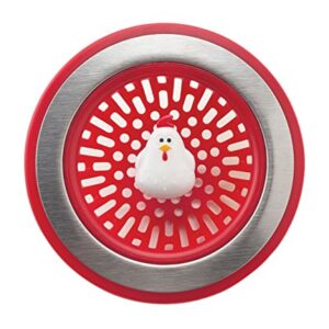 MSC International 89303 Joie Doodle Doo Kitchen Sink Strainer Basket, Rooster, 4.5-inch, Red