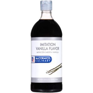 mccormick culinary imitation vanilla flavoring, 32 fl oz - one 32 fluid ounce bottle of imitation vanilla extract for baking, best for cakes, frostings, desserts and more