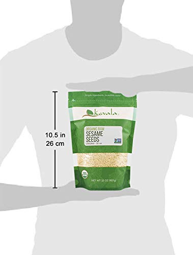 Kevala Organic Raw Sesame Seeds Unhulled, 2 Pound (White)