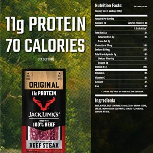 Jack Links Premium Cuts Beef Steak, Original, Strips -Great Protein Snack with 11g of Protein and 1g of Carbs Per Serving, Made with Beef, 1 Ounce (Pack of 12)