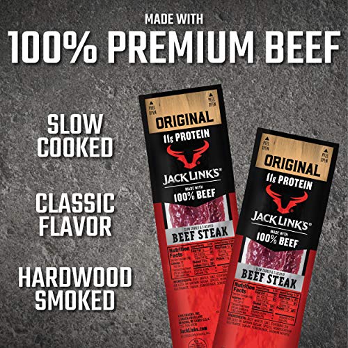 Jack Links Premium Cuts Beef Steak, Original, Strips -Great Protein Snack with 11g of Protein and 1g of Carbs Per Serving, Made with Beef, 1 Ounce (Pack of 12)