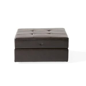 Christopher Knight Home Burlington Leather Storage Ottoman, Brown