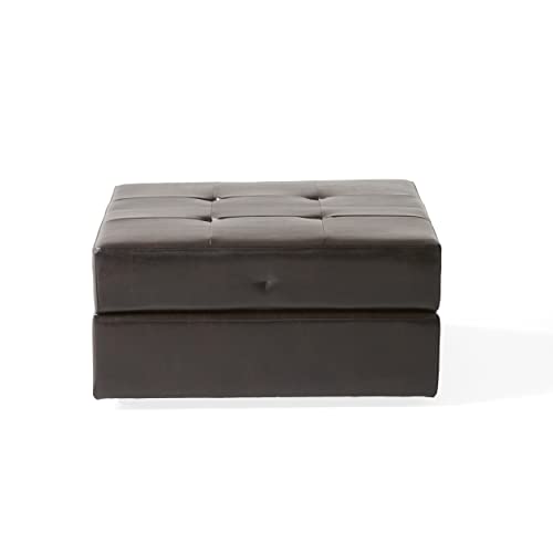 Christopher Knight Home Burlington Leather Storage Ottoman, Brown