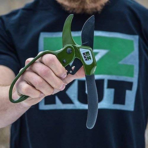 EZ Kut Heavy Duty Pruning Shears Green - Pruners Ratcheting Ratchet Hand Pruner (Green Pruner)
