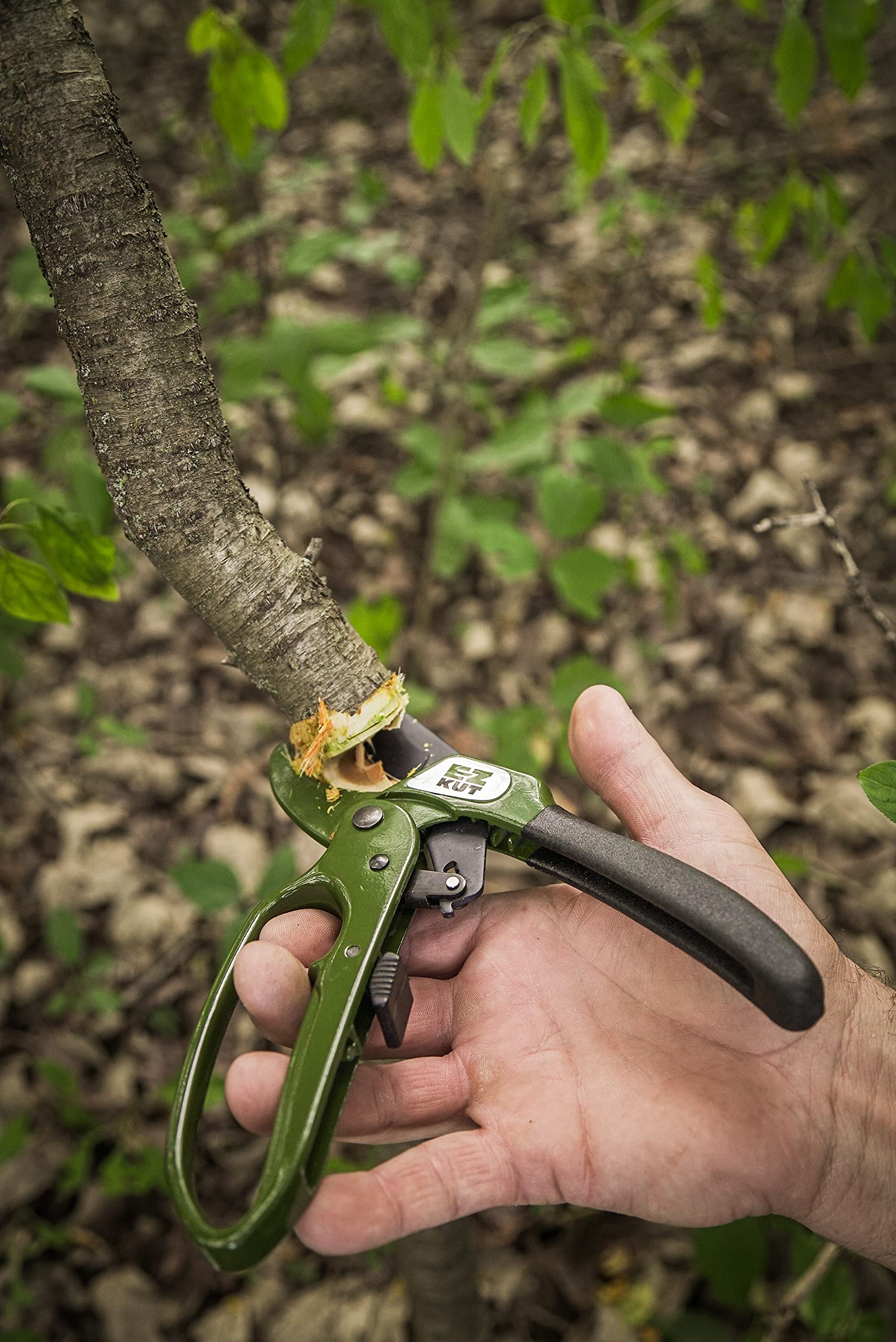 EZ Kut Heavy Duty Pruning Shears Green - Pruners Ratcheting Ratchet Hand Pruner (Green Pruner)