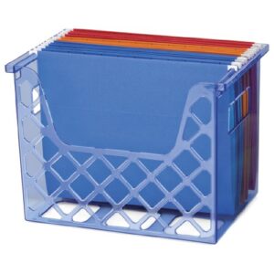 officemate oic blue glacier desktop file organizer, transparent blue (23221)