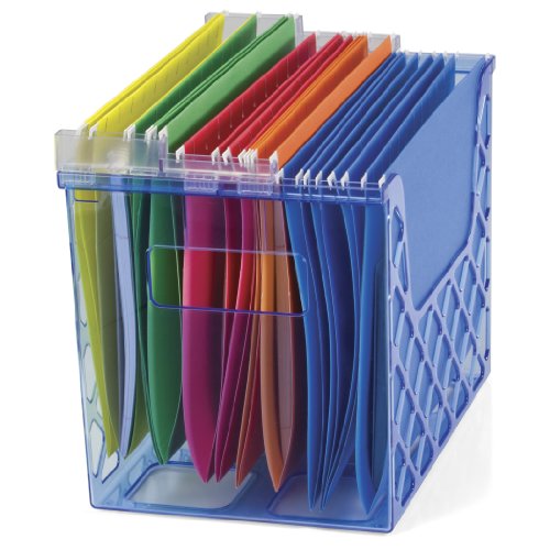 Officemate OIC Blue Glacier Desktop File Organizer, Transparent Blue (23221)