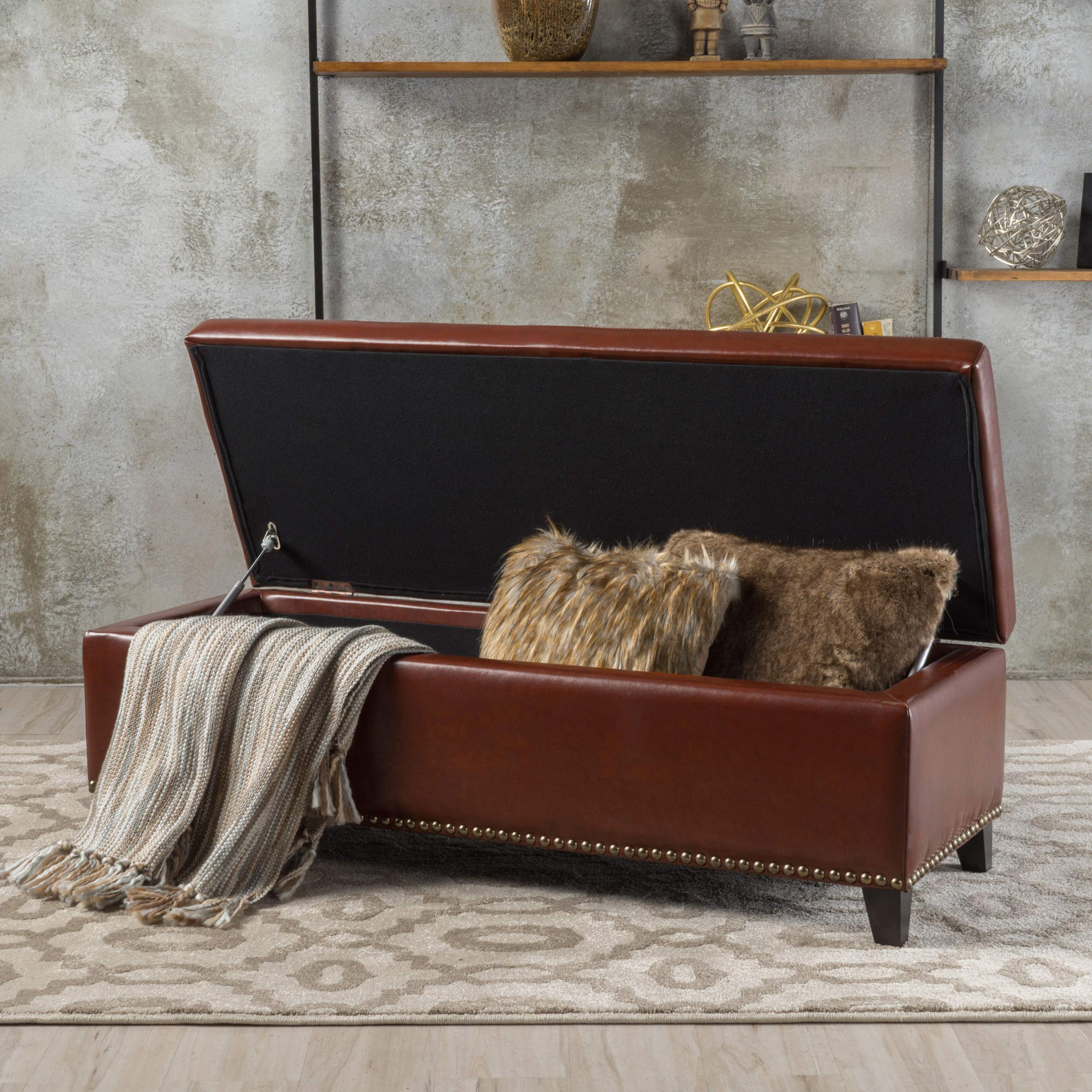 Christopher Knight Home Gavin Storage Ottoman, Foggy Brown