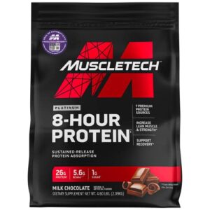 whey protein powder | muscletech phase8 protein powder | whey & casein protein powder blend | slow release 8-hour protein shakes | muscle builder for men & women | chocolate, 4.6 lbs (50 servings)