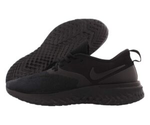 nike women's odyssey reach flyknit 2 running shoe, black/black/white, size 6
