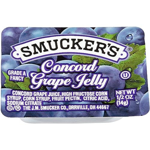 Smucker's Strawberry Jam, Mixed Fruit and Concord Grape Jelly Assortment, (0.5 Ounce) 200 Count