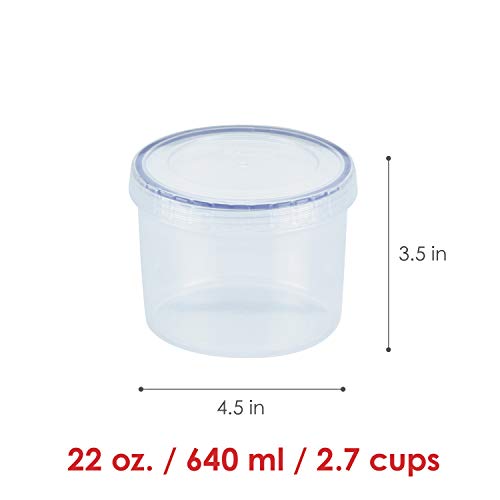 LOCK & LOCK Easy Essentials Twist Food Storage lids/Airtight containers, BPA Free, Short-22 oz-for Fruits, Clear