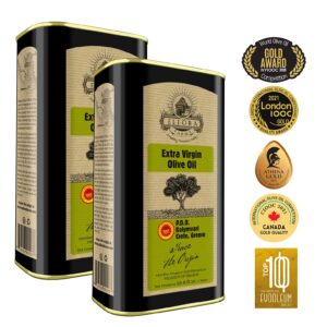 Ellora Farms Single Estate Traceable Extra Virgin Olive Oil 1 Liter PDO Tins | 2 Pack