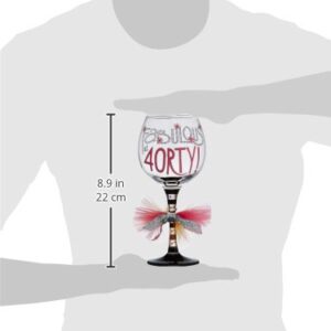 Mud Pie Fabulous 40 Wine Glass, 1 Count (Pack of 1)