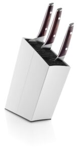 eva solo | angled aluminum knife stand | holds up to 40 knives (sold separatly) | easy to clean | danish design, functionality & quality | white