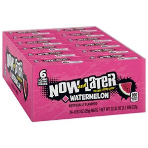 now and later candy, watermelon, 0.93ounce bars (pack of 24)