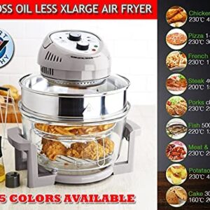 Big Boss 16Qt Large Air Fryer Oven – Extra Large Halogen Oven Cooker with 50+ Air Fryers Recipe Book for Quick + Easy Meals for Entire Family, AirFryer Oven Makes Healthier Crispy Foods – Black