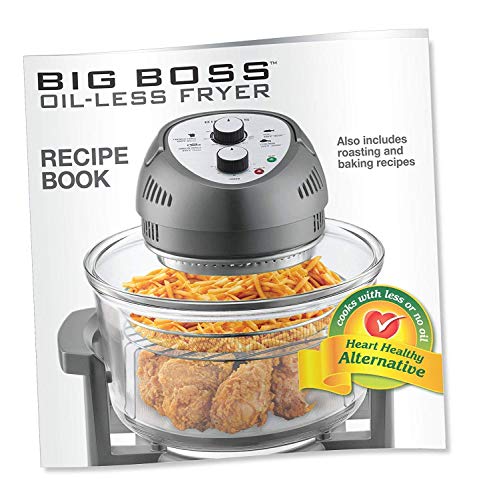 Big Boss 16Qt Large Air Fryer Oven – Extra Large Halogen Oven Cooker with 50+ Air Fryers Recipe Book for Quick + Easy Meals for Entire Family, AirFryer Oven Makes Healthier Crispy Foods – Black