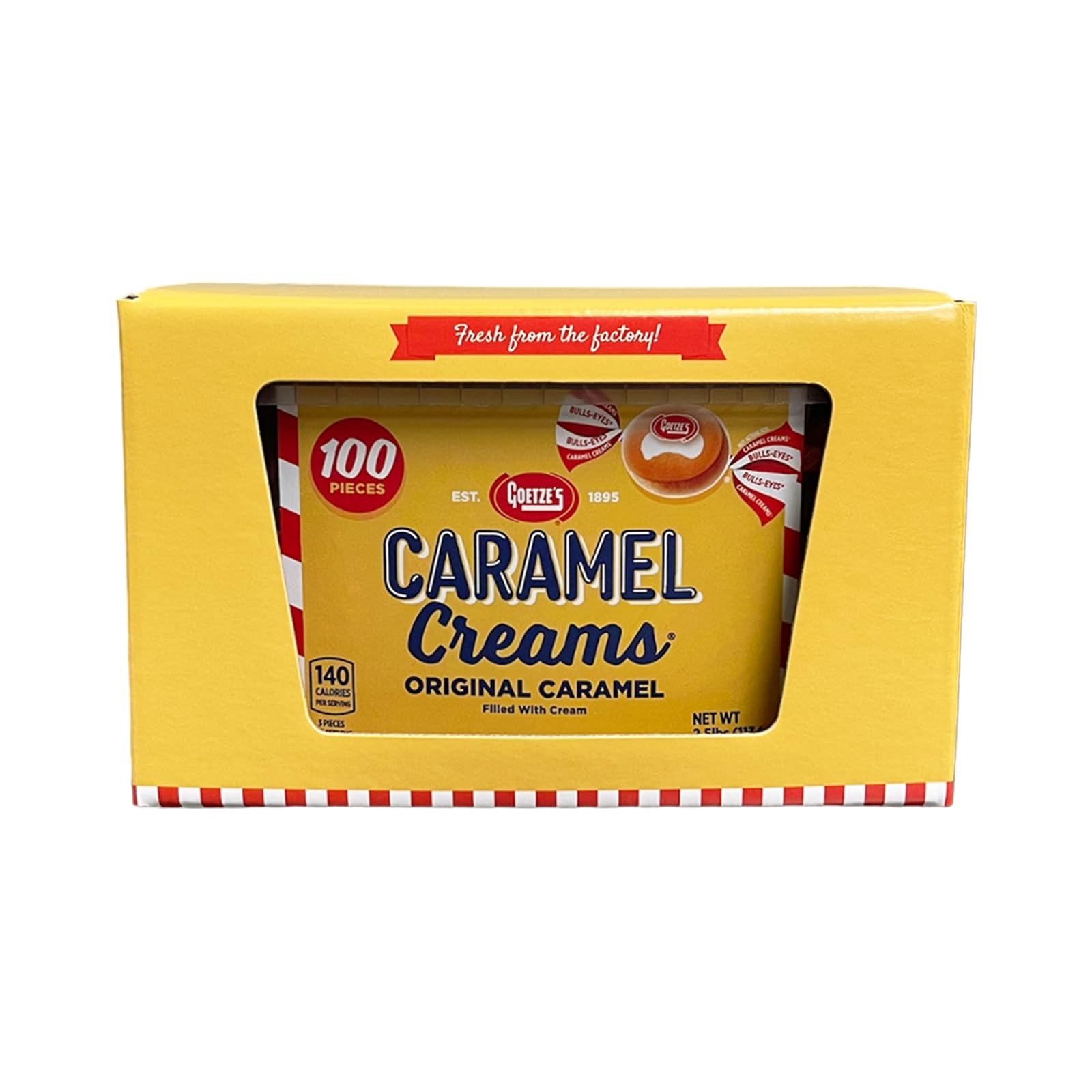 Goetze's Candy Caramel Creams - 100 Count Candy Tub - Gift Box - Fresh from the Factory…