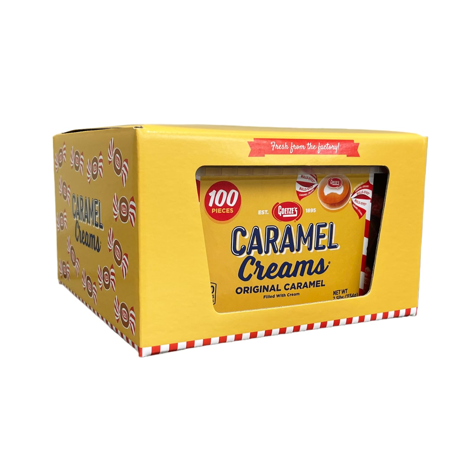 Goetze's Candy Caramel Creams - 100 Count Candy Tub - Gift Box - Fresh from the Factory…