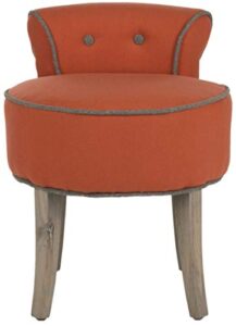 safavieh home collection georgia burnt orange and distressed grey petite vanity stool