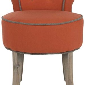 Safavieh Home Collection Georgia Burnt Orange and Distressed Grey Petite Vanity Stool