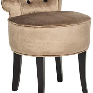 Safavieh Home Collection Georgia Burnt Orange and Distressed Grey Petite Vanity Stool