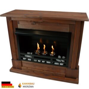 Gel + Ethanol Fire-Places Emily Premium - Inclusive 21-Piece Accessory Set Nut