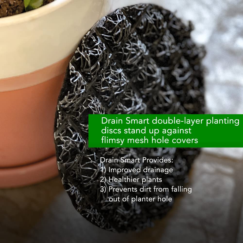 Drain Smart 6” 5-Pack 3D Mesh Drainage Discs - Perfect for Indoor/Outdoor Potted Plants | Container Gardening | Plant Pot Liner Minimize Root Rot | Made in The USA