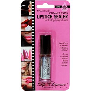 lip elegance lipstick sealer - long lasting lipstick sealer with brush applicator - waterproof, smudge proof, oilproof - all day liplock effect 0.17 fl oz