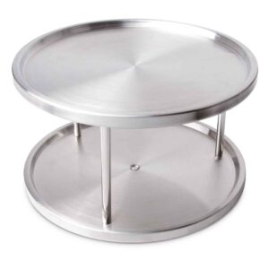 Ideas In Motion 2-Tier Revolving Lazy Susan Trays, Stainless Steel