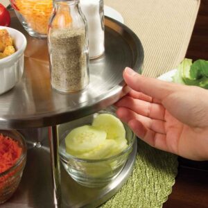 Ideas In Motion 2-Tier Revolving Lazy Susan Trays, Stainless Steel