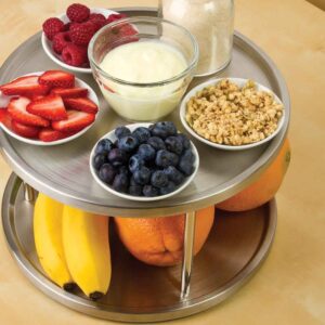 Ideas In Motion 2-Tier Revolving Lazy Susan Trays, Stainless Steel