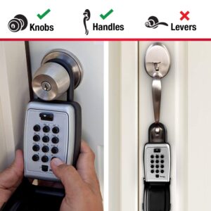 Master Lock Portable Outdoor Key Lock Box with Push Button Resettable Combination Lock, Black, 5422EC