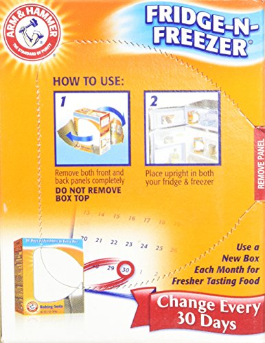 Arm & Hammer Fridge-N-Freezer Baking Soda Odor Absorber, 14 Ounces (Pack of 6)