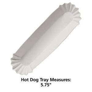 Hoffmaster 610725 Fluted Hot Dog Tray, 6" Diameter x 1-1/4" Wall Height, Heavy Weight (6 Packs of 500)