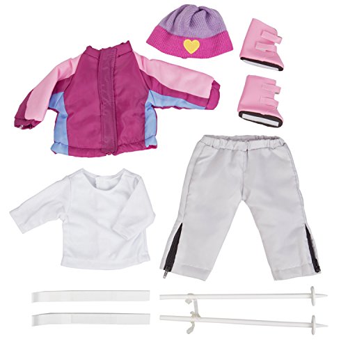 Skiing Winter Doll Outfit for American 18" Girl Dolls - 7 Piece Premium Handmade Clothes Set Costume