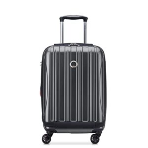 delsey paris helium aero hardside expandable luggage with spinner wheels, titanium, carry-on 19 inch